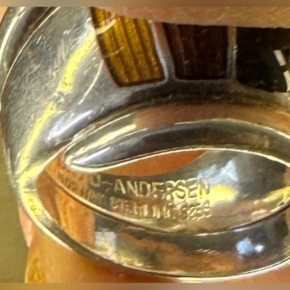 David Andersen of Norway Silver and Enamel Dome Ring. Size 5 - Picture 3 of 3